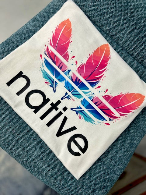 pink native feathered