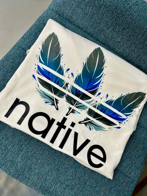 blue native feathered